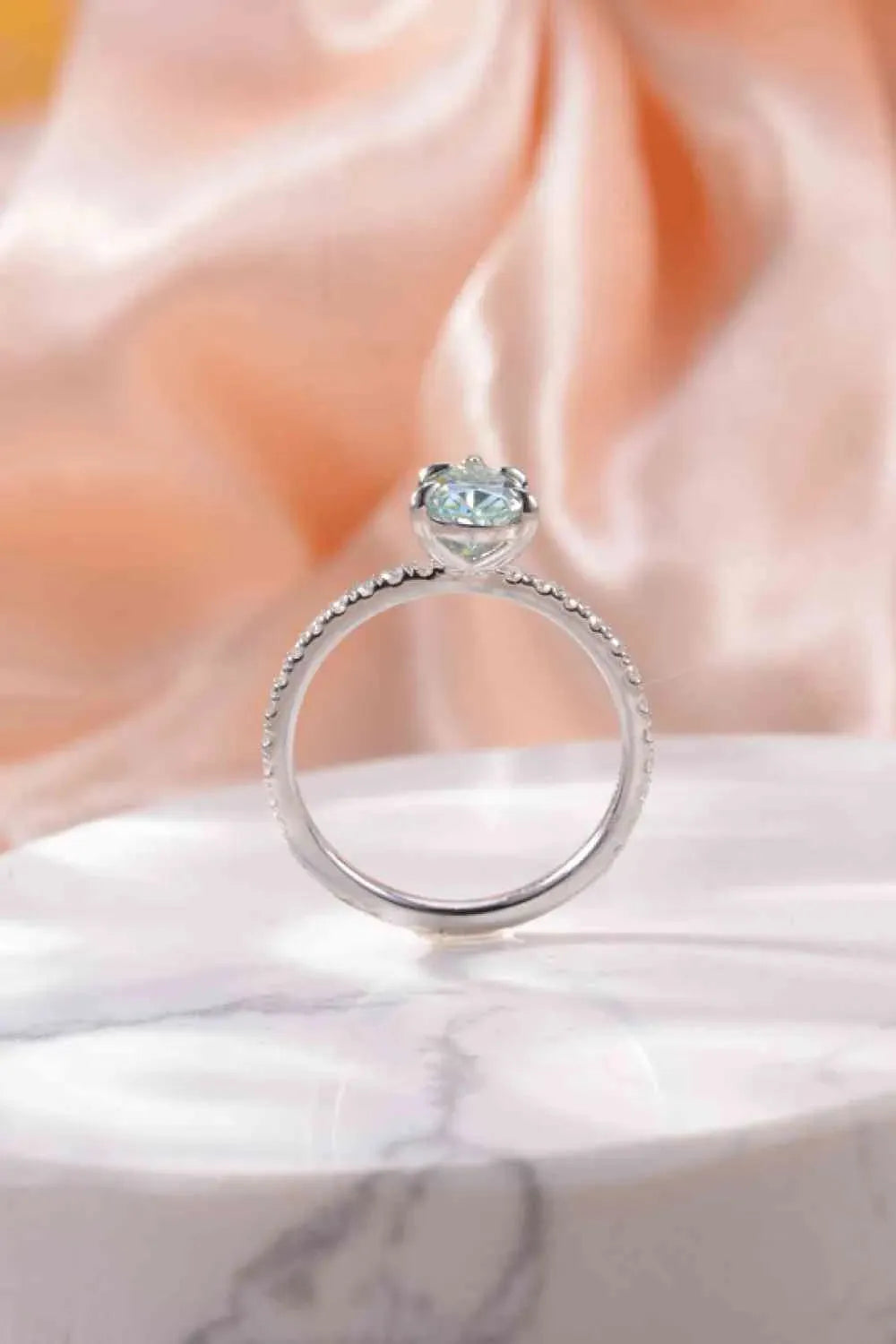 1.5 Carat Teardrop Shape Moissanite 925 Sterling Silver Ring Moissanite - Tophatter Daily Deals